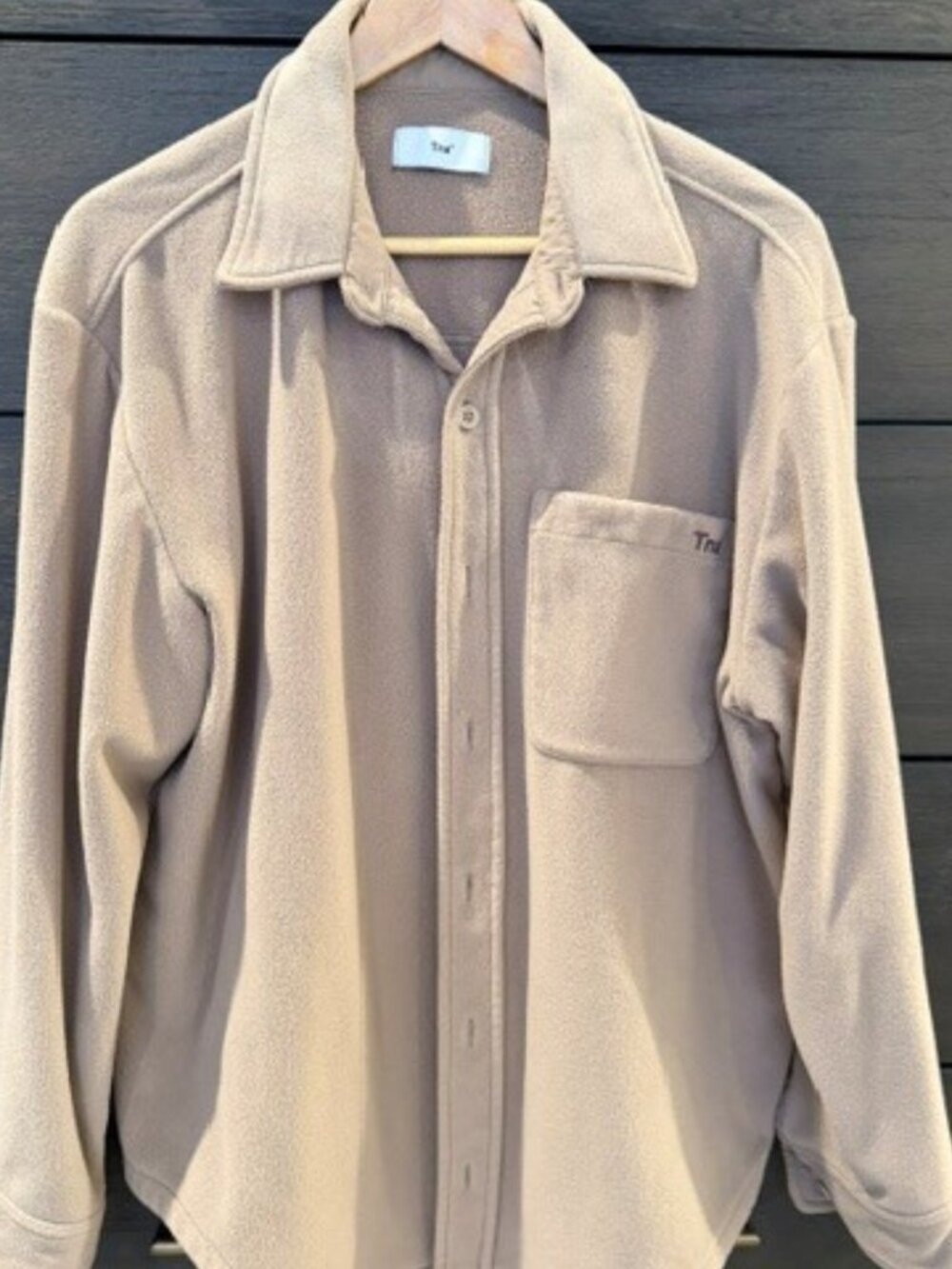 Aritzia Tna Cozy Fleece Boyfriend Shirt Size L